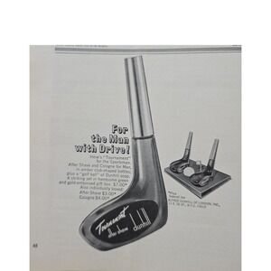 Vintage 1964 Dunhill Tournament After Shave and Cologne for Men‎ Gift Print Ad